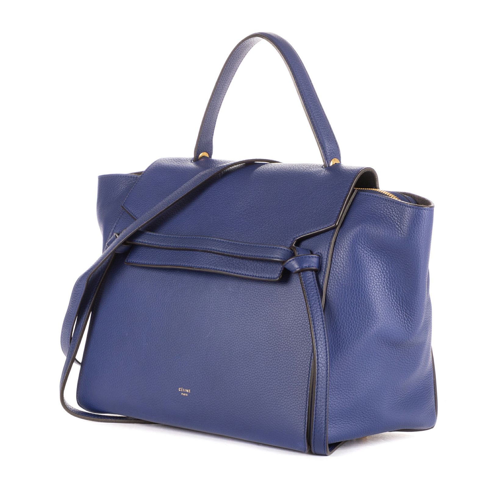 CELINE セリーヌミニベルト青カーフスキンA