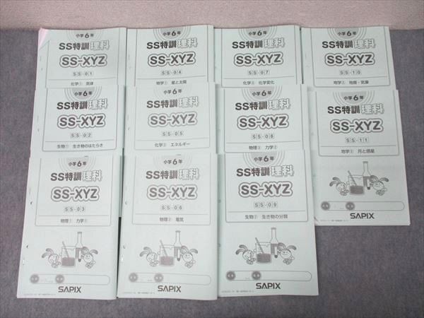 SAPIX サピックス 小学6年 SS特訓 理科 SS-XYZ SS-01～11 計11回分