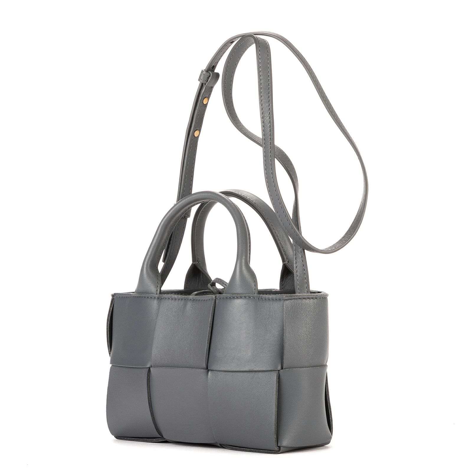 ボッテガヴェネタアルコグレーイントレチャートレザーA