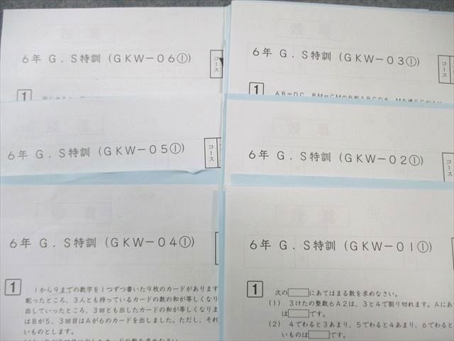 SAPIX 小6 サピックス 算数 GS特訓 昼テスト/基礎力など 【計21回分