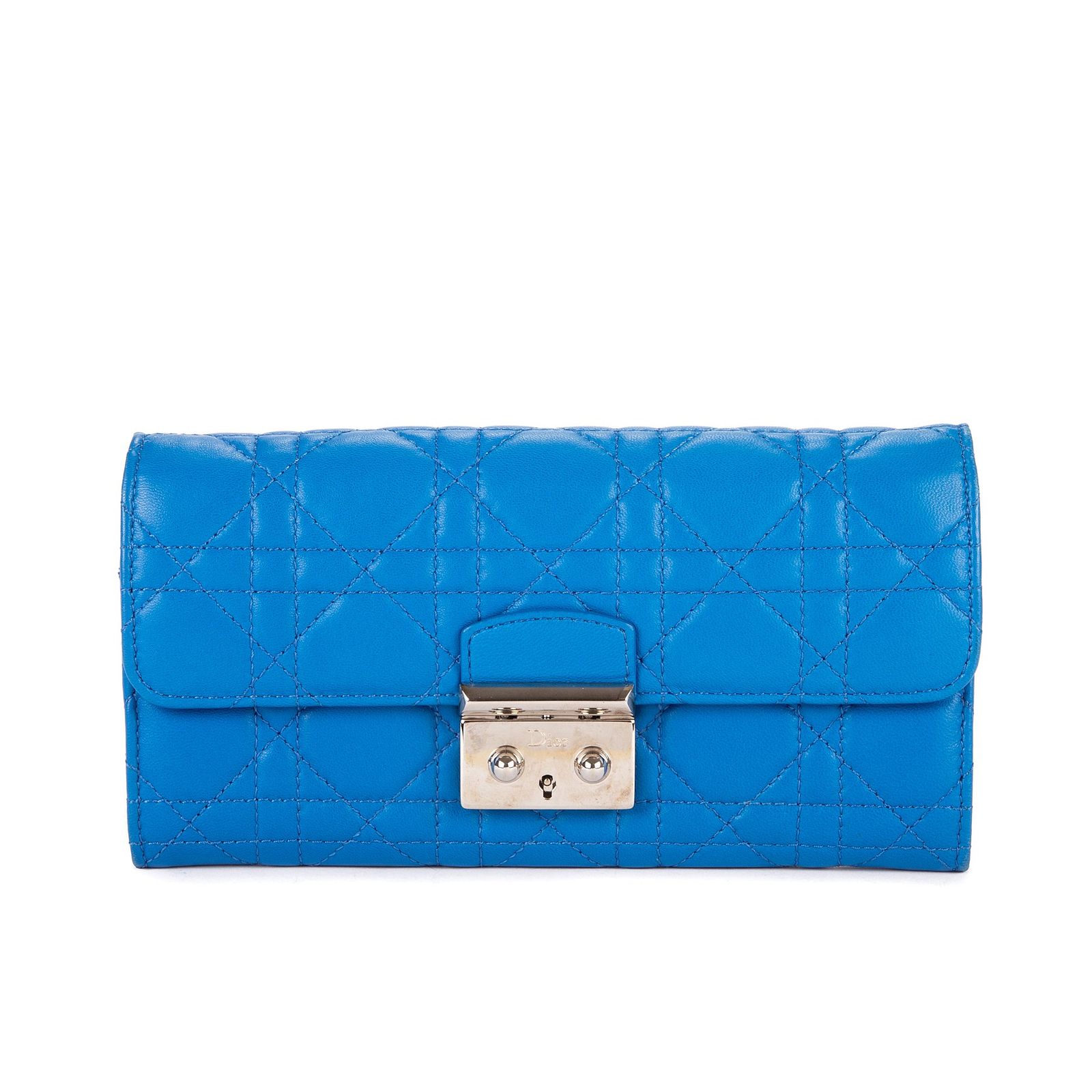 DIOR ディオールミスディオール ウォレット青カナージュキルトA