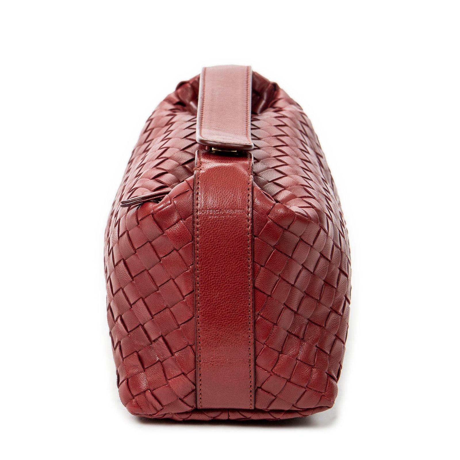 VENETA ボッテガヴェネタミニポシェット赤イントレチャートレザーAB