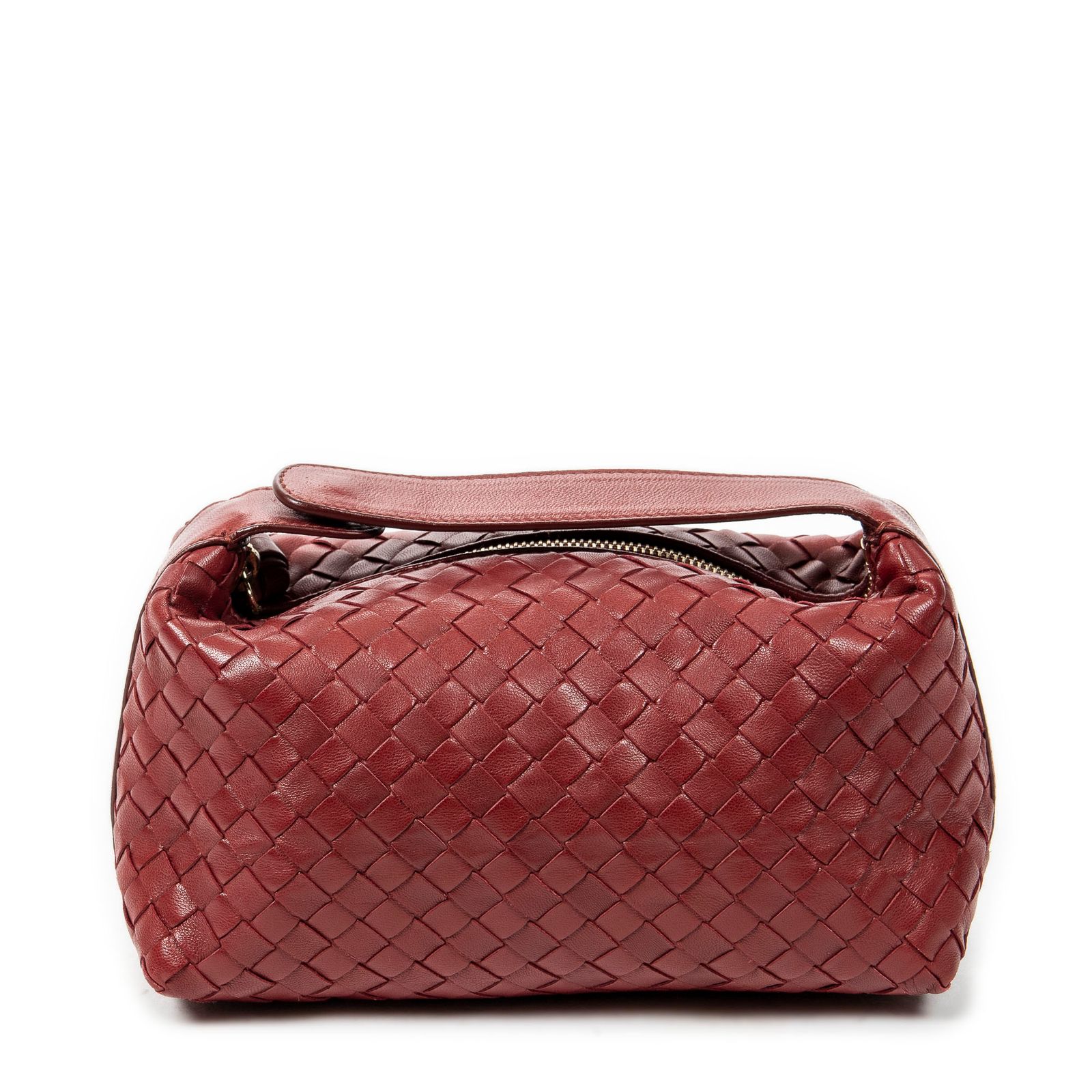 BOTTEGA VENETA ボッテガヴェネタミニポシェット赤イントレチャートレザーAB