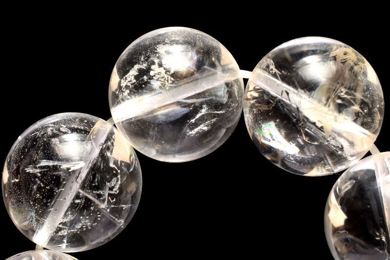 １点物 数量 クォーツインクォーツ 貫入水晶 15 5 mm ブレスレット パワーストーン 天然石 _MC 2183