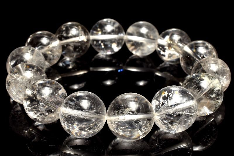  １点物 数量 クォーツインクォーツ 貫入水晶 15 5 mm ブレスレット パワーストーン 天然石 _MC 2183 ブレスレット バングル アクセサリー