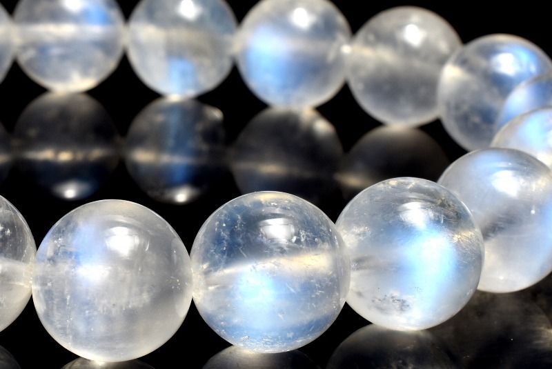 １点物 青く揺らめく幻想の輝き ブルームーンストーン 11.5 mm ブレスレット パワーストーン 天然石 _MC 2313
