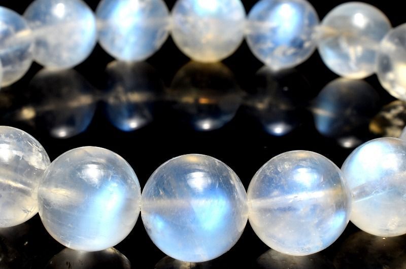 １点物 青く揺らめく幻想の輝き ブルームーンストーン 11.5 mm ブレスレット パワーストーン 天然石 _MC 2316