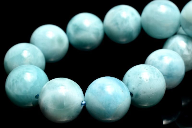 １点物 やわらかに広がる優しい水色 ラリマー 9 5 mm ブレスレット パワーストーン 天然石 _MC 2421