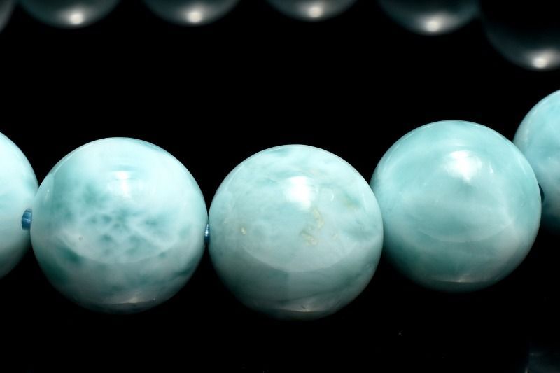  １点物 やわらかに広がる優しい水色 ラリマー 9.5 mm ブレスレット パワーストーン 天然石 _MC 2421 ブレスレット バングル アクセサリー