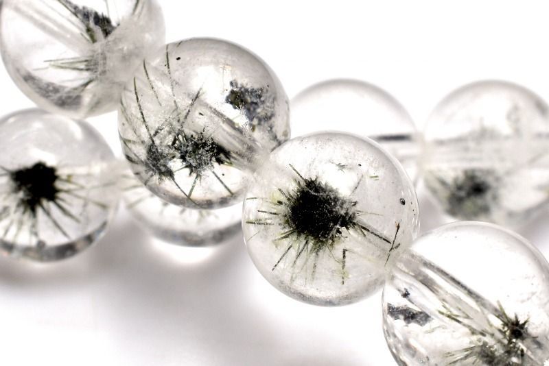 １点物 AAAA 星入り ホーランダイトインクォーツ ウニ水晶 8 mm ブレスレット パワーストーン 天然石 _MC 2465