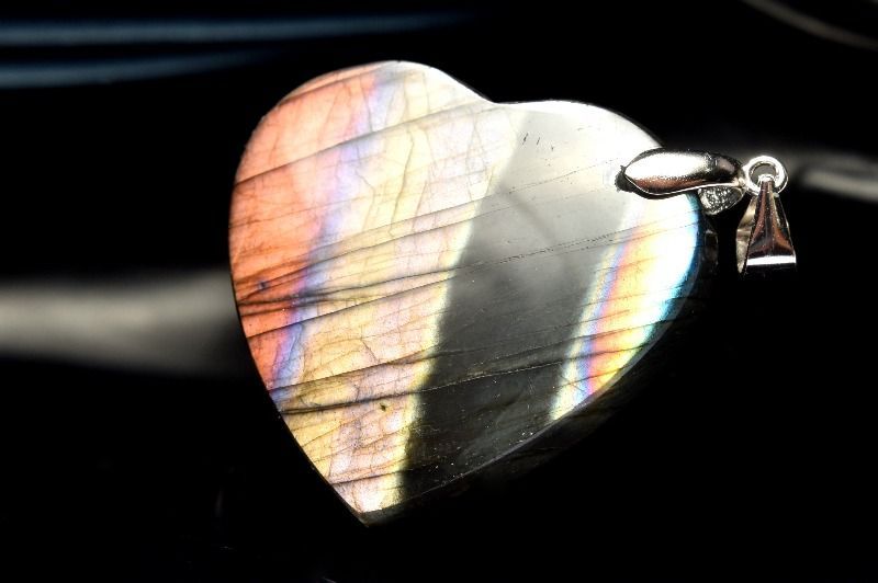1点物】シルバー925◇希少シラー ラブラドライト 27x30mm ハート