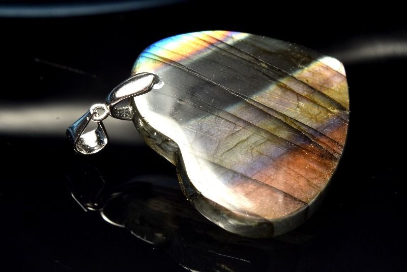 1点物】シルバー925◇希少シラー ラブラドライト 27x30mm ハート