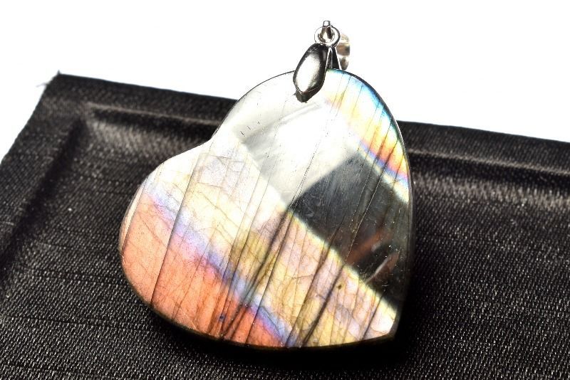 1点物】シルバー925◇希少シラー ラブラドライト 27x30mm ハート