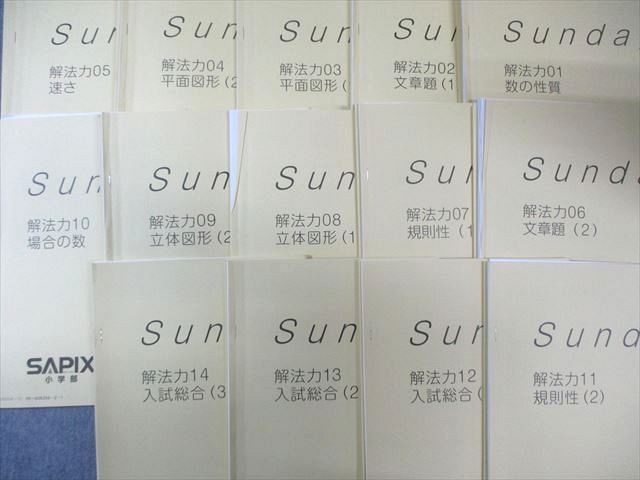 SAPIX SS特訓 小6 算数 サンデーサピックス 解法力01〜14 全14回