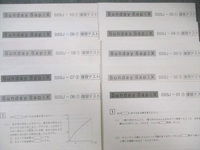 SAPIX 小6 サピックス SS特訓/復習テスト/基礎力チェック 算数 【計24