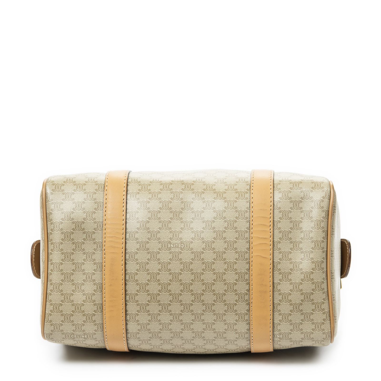 セリーヌヴィンテージミニボストンベージュマカダムPVCキャンバスA