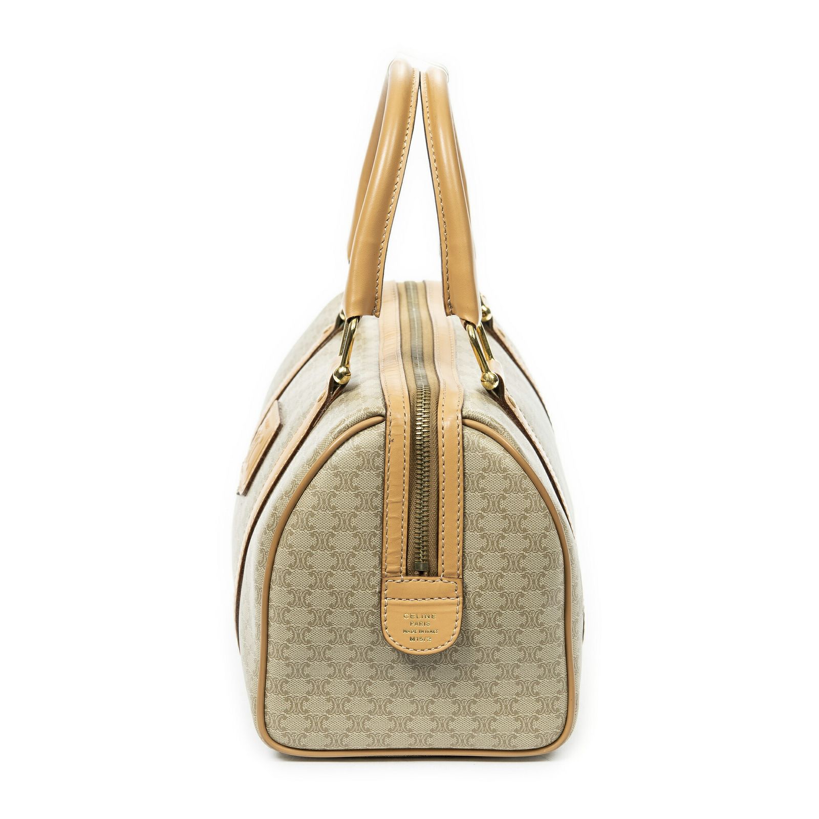 セリーヌヴィンテージミニボストンベージュマカダムPVCキャンバスA