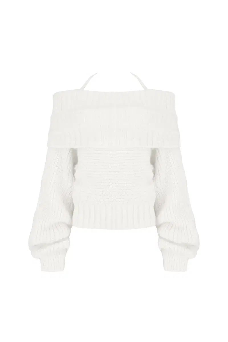 クリッシャー パレット オフショルダー リボン ニット 白
