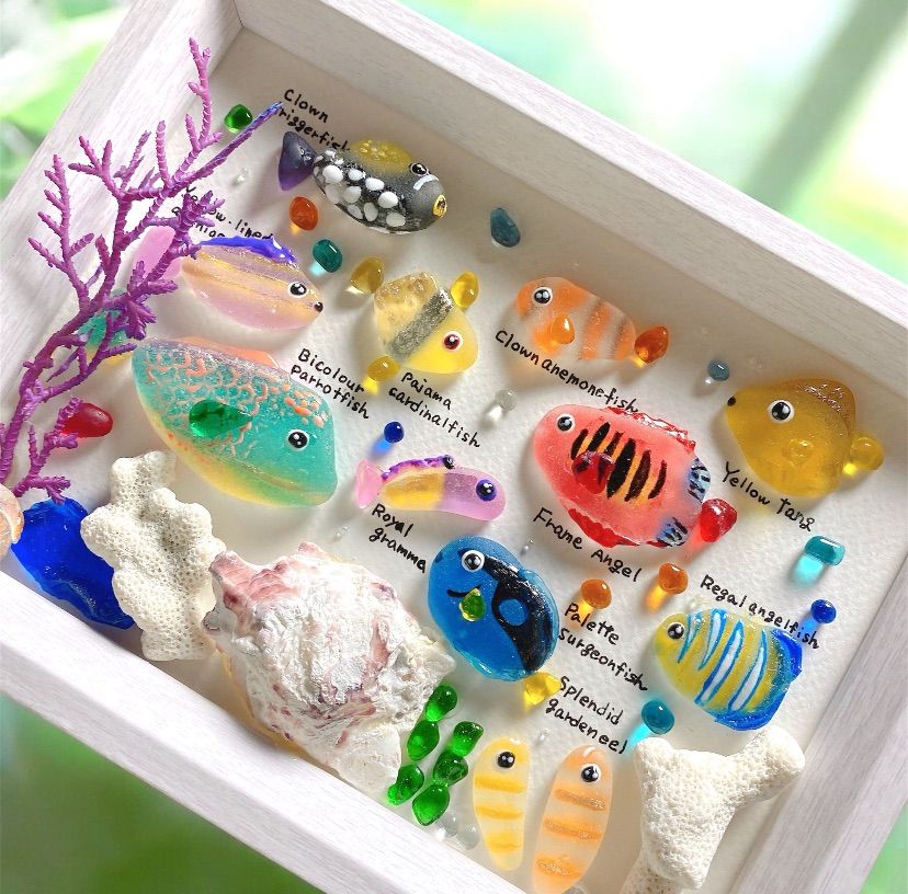 熱帯魚aquarium❣️シーグラスアート ガラス ヒーリングアート 海の