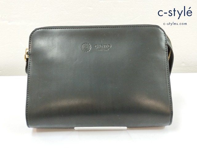 L 671 GANZO ガンゾ クラッチバッグ ブラック 鞄 カバン | N