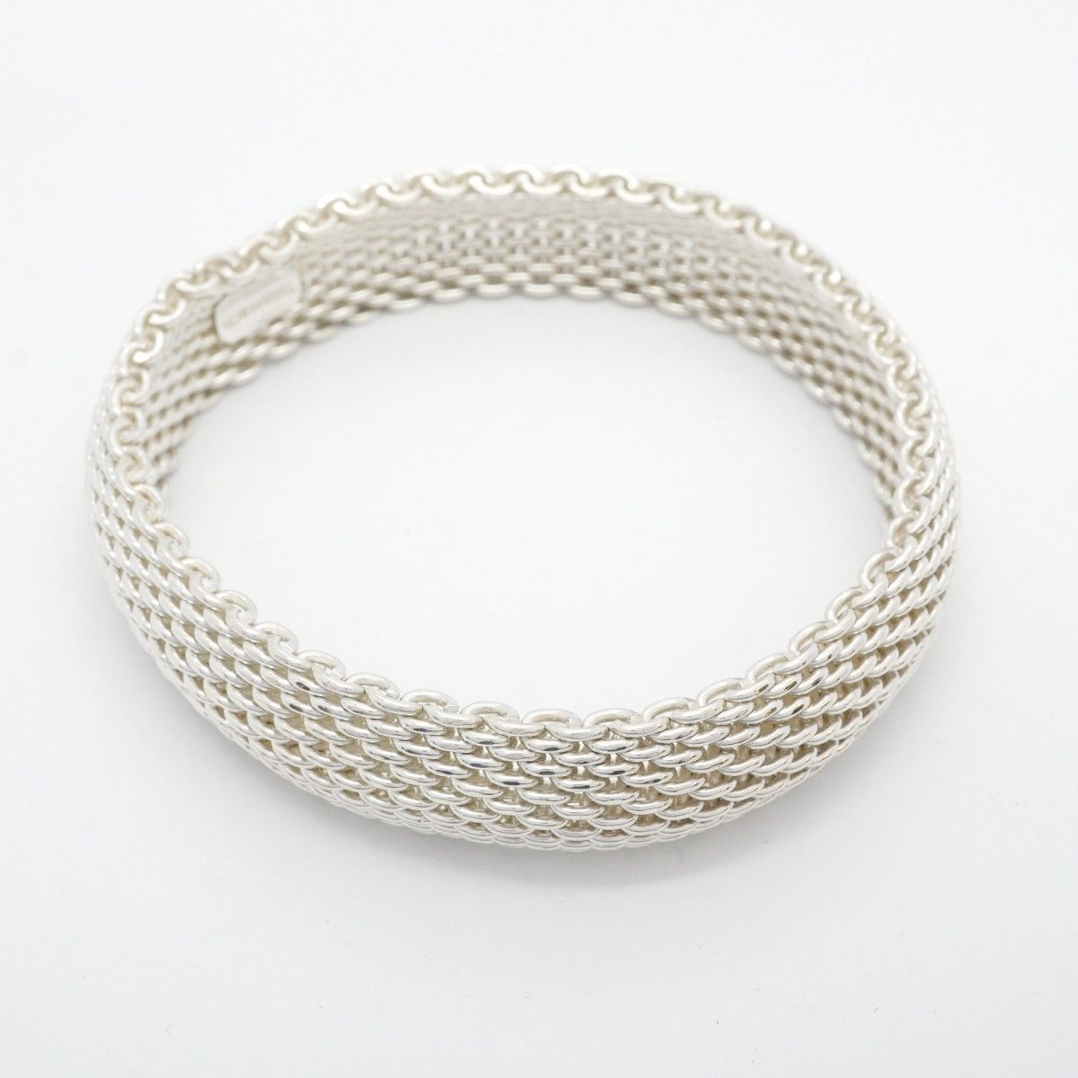 5jpb0168】ティファニー バングル サマセット/メッシュ シルバー925