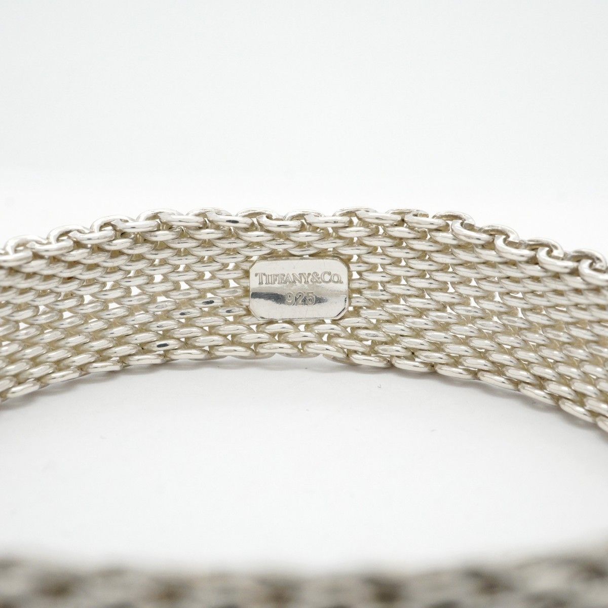 5jpb0168】ティファニー バングル サマセット/メッシュ シルバー925