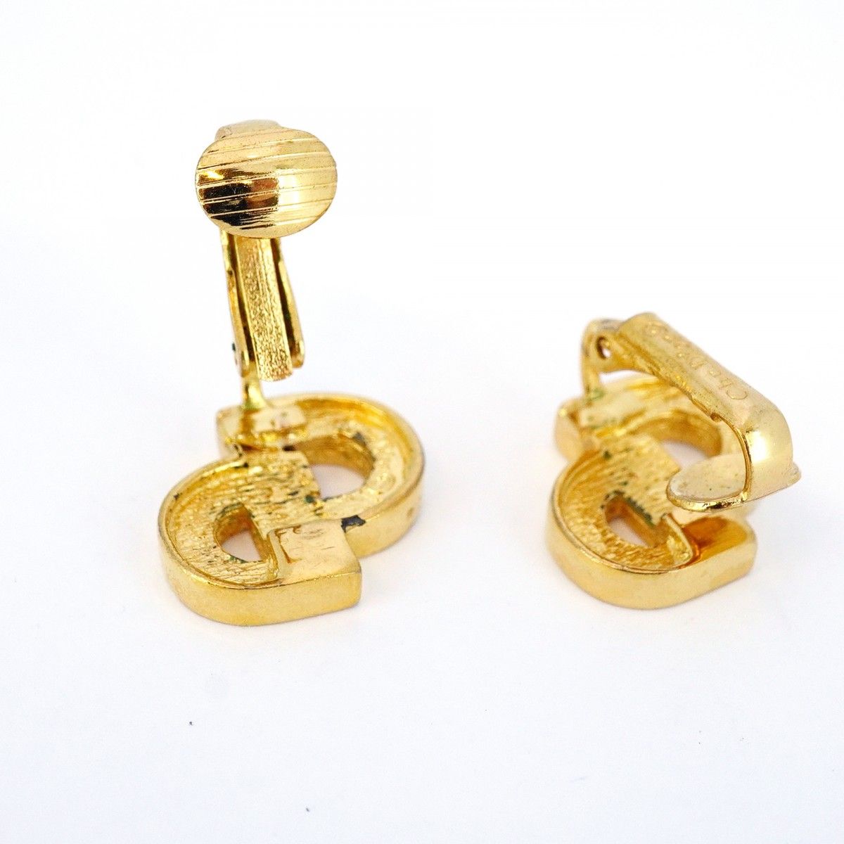 5jpb0194】クリスチャンディオール イヤリング CDロゴ GPメッキ ライン