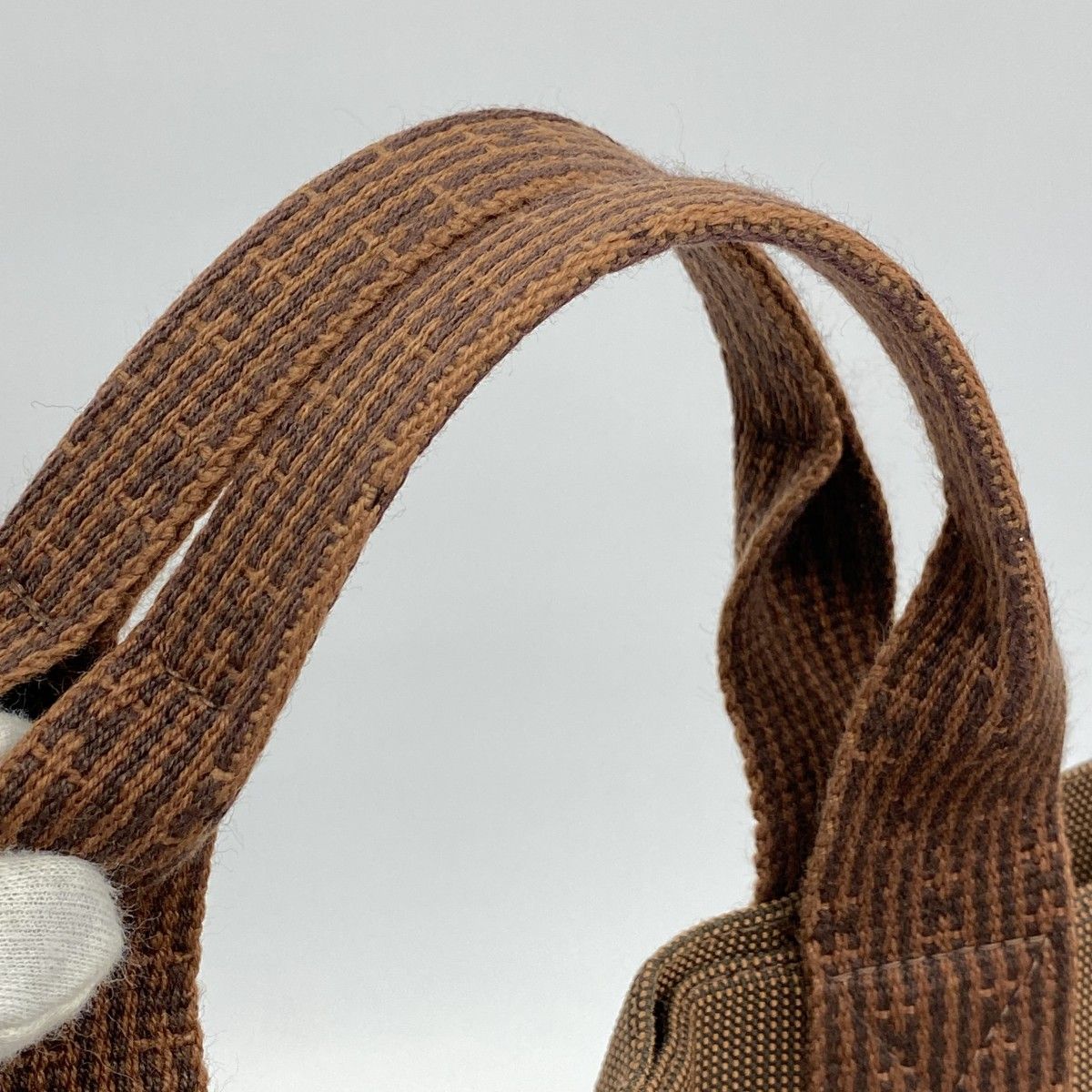 5pb2588】エルメス トートバッグ エールラインMM キャンバス ブラウン