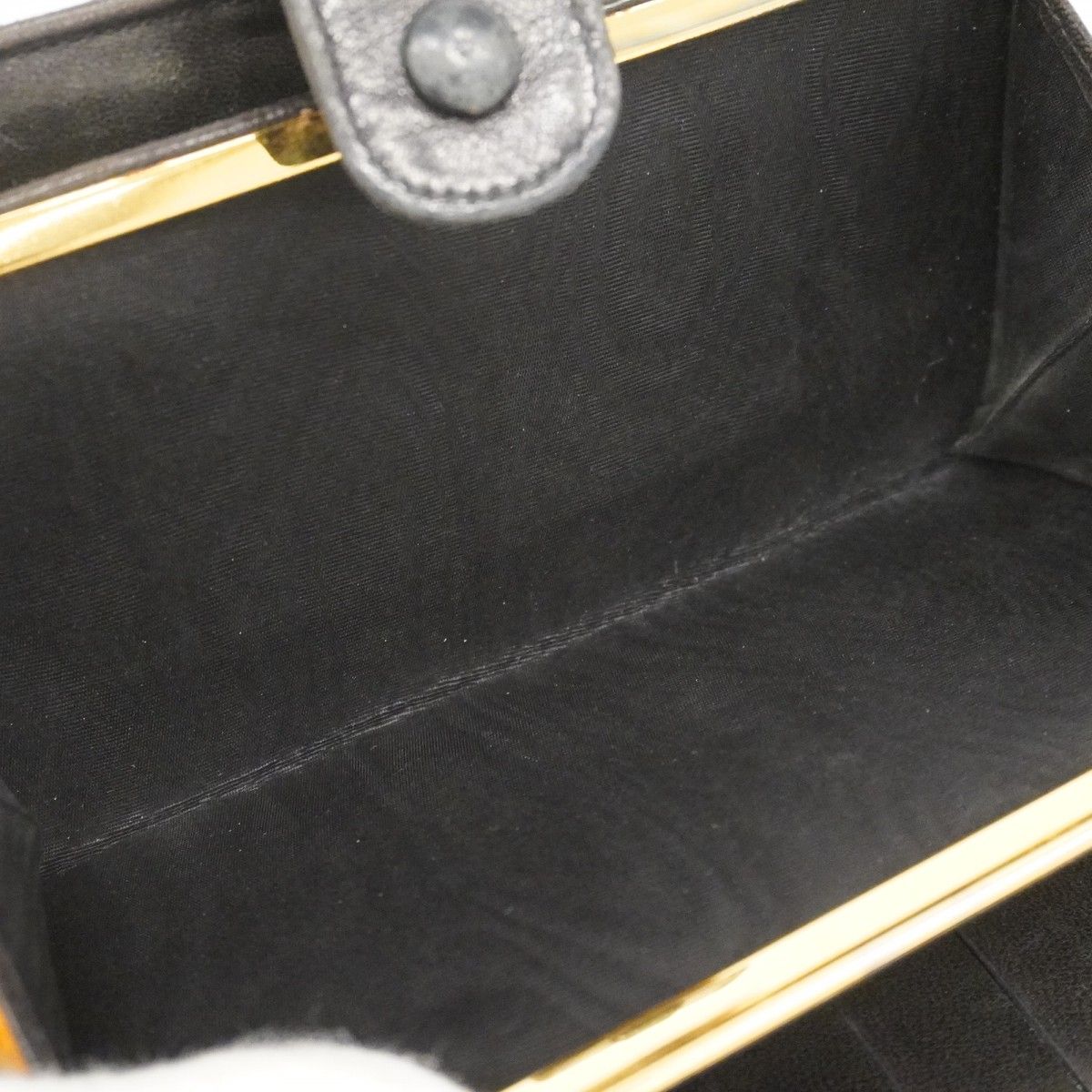 5pb2447】シャネル 長財布 ラムスキン ブラック ゴールド金具【中古
