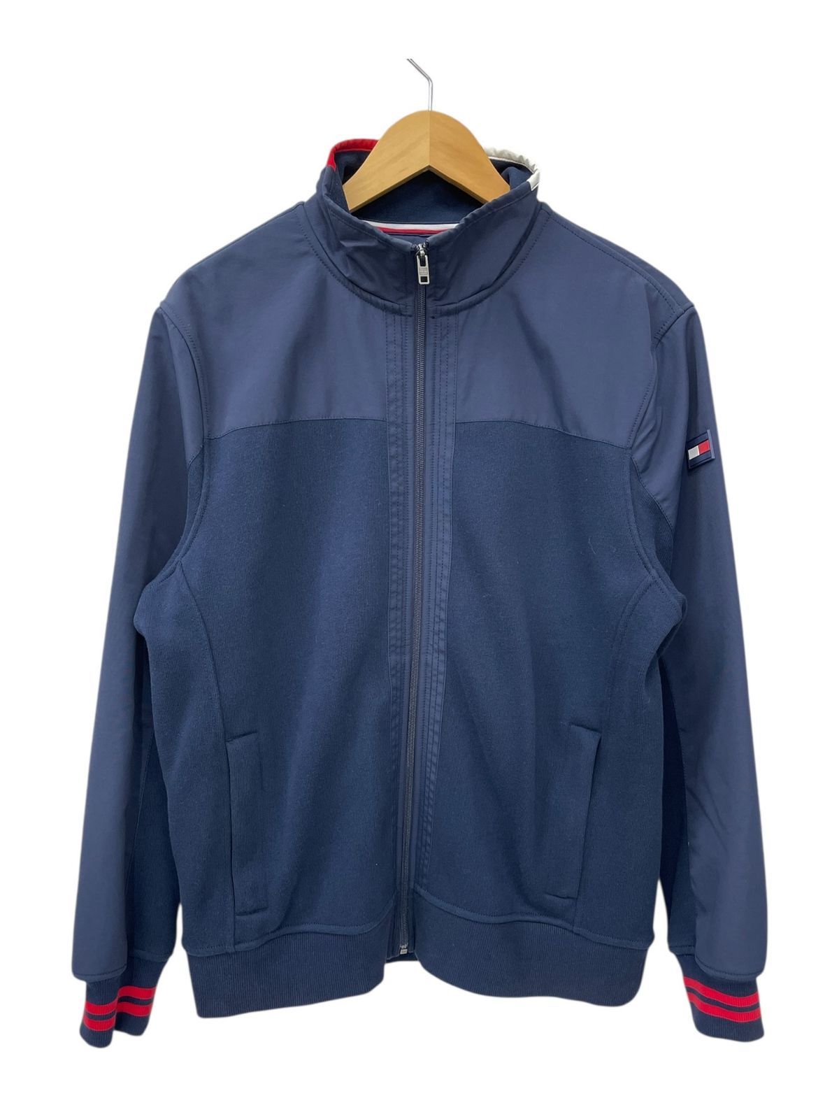 TOMMY HILFIGER (トミーヒルフィガー) ナイロン切り替えジップアップジャケット ブルゾン 0254975 XL ネイビー メンズ/045