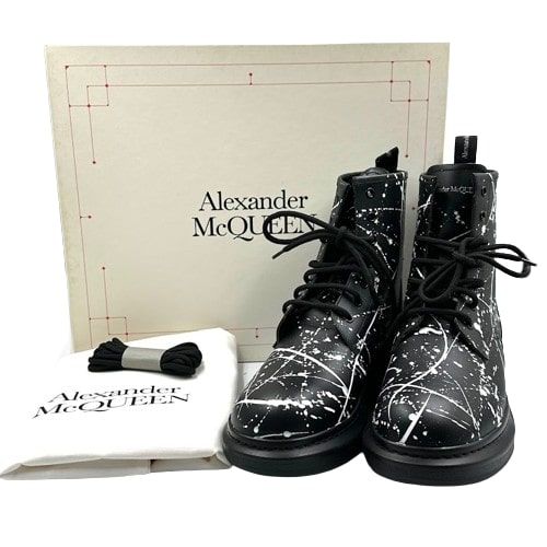 ●alexander mcqueen レースアップブーツ Alexander McQueen（アレキサンダーマックイーン） Paint Race Up Boot