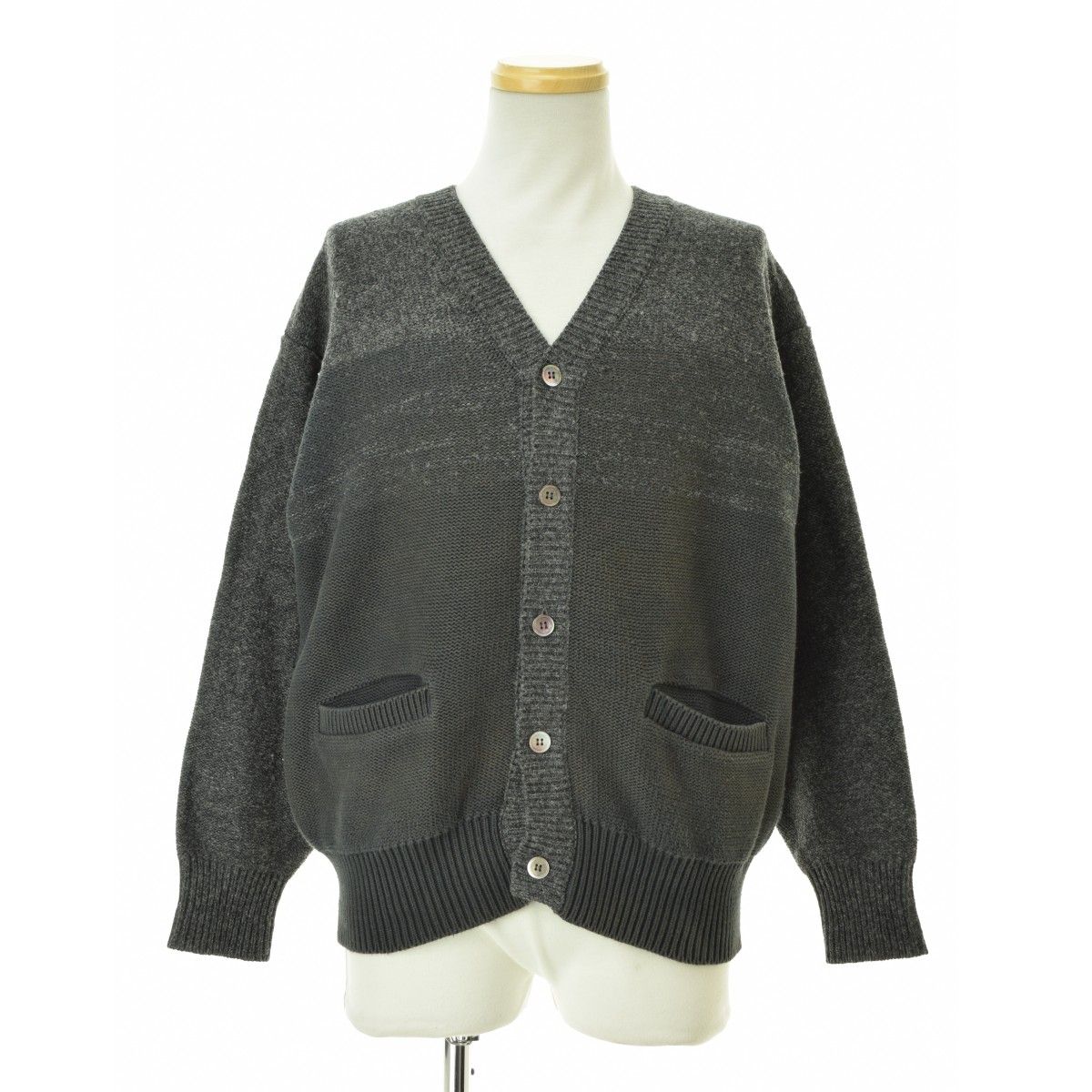 COMMEdes AD 1994 HN-080150 グラデーションコットン×ウールニット長袖カーディガン