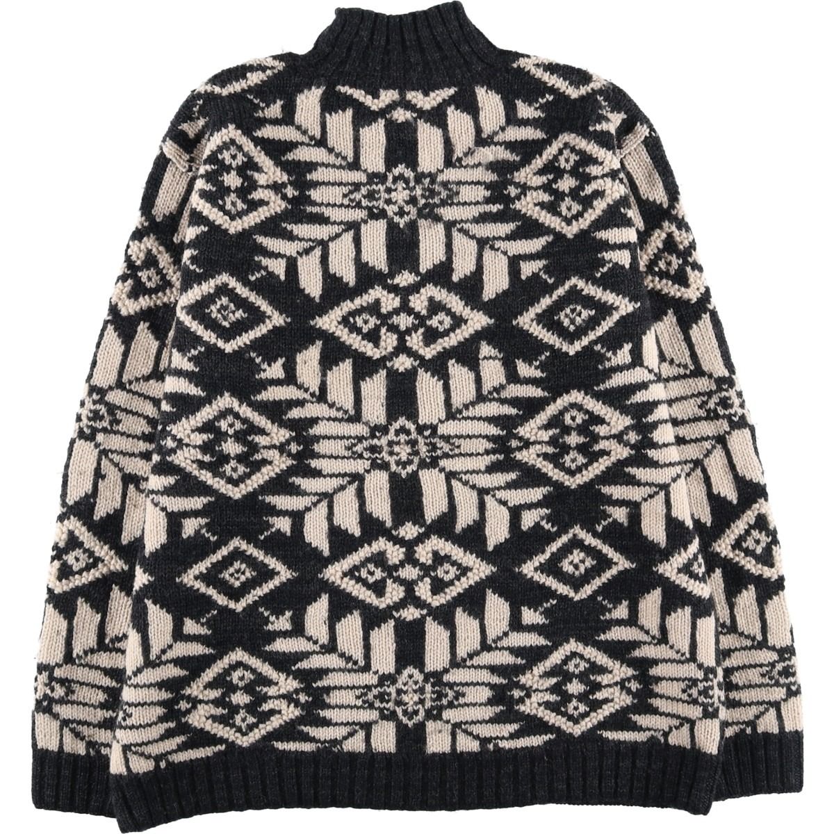 古着 ラルフローレン Ralph Lauren ローレン 総柄 ハイネック ノルディックセーター レディースL相当 eaa 603838