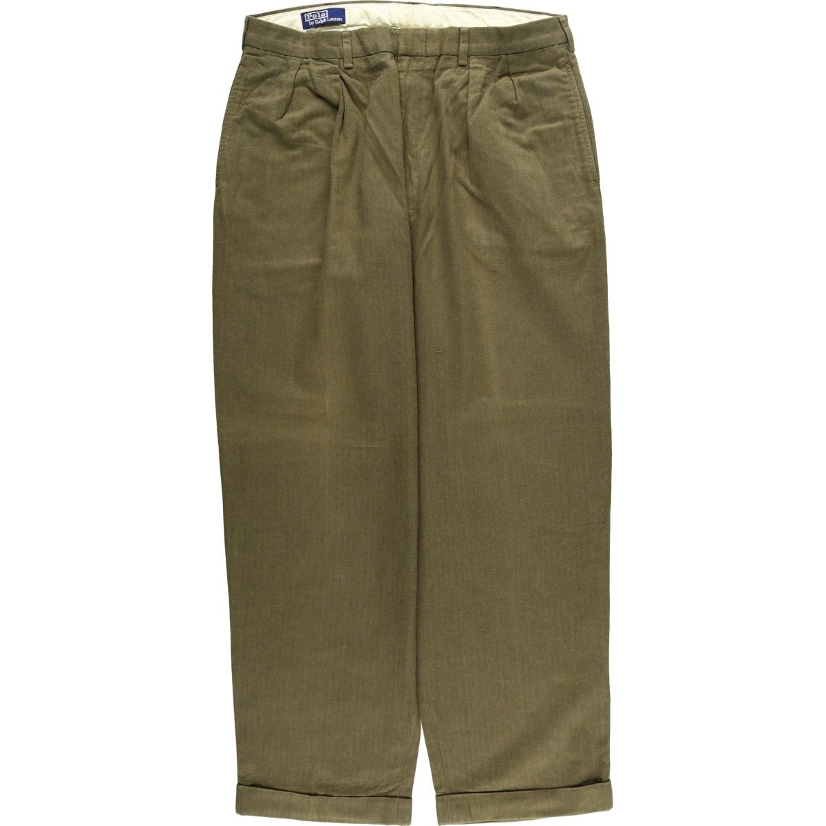 古着 ラルフローレン Ralph Lauren POLO by ツータック コットン スラックスパンツ メンズw 35相当 eaa 596211