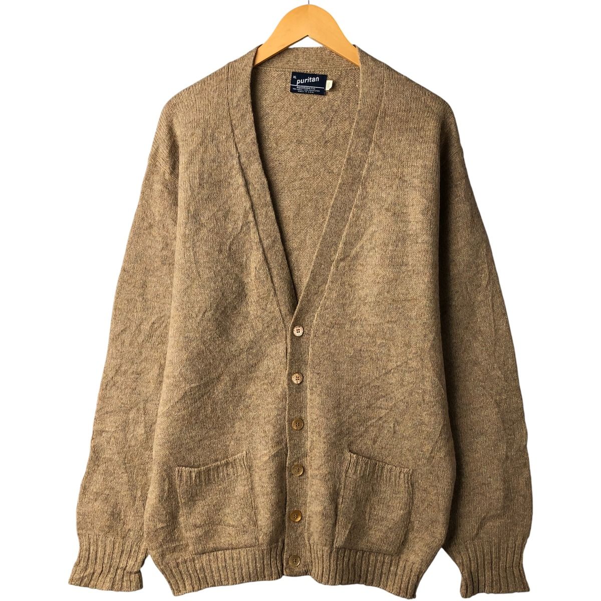 古着 ~80年代 ピューリタン PURITAN AQUAmatic ウールニットカーディガン メンズXL相当 ヴィンテージ|eaa 601067