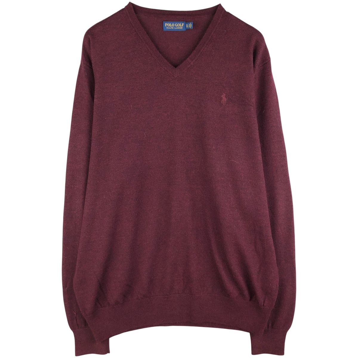 古着 ラルフローレン Ralph Lauren POLO GOLF ポロゴルフ Vネック ウールニットセーター メンズXL相当/eaa601630
