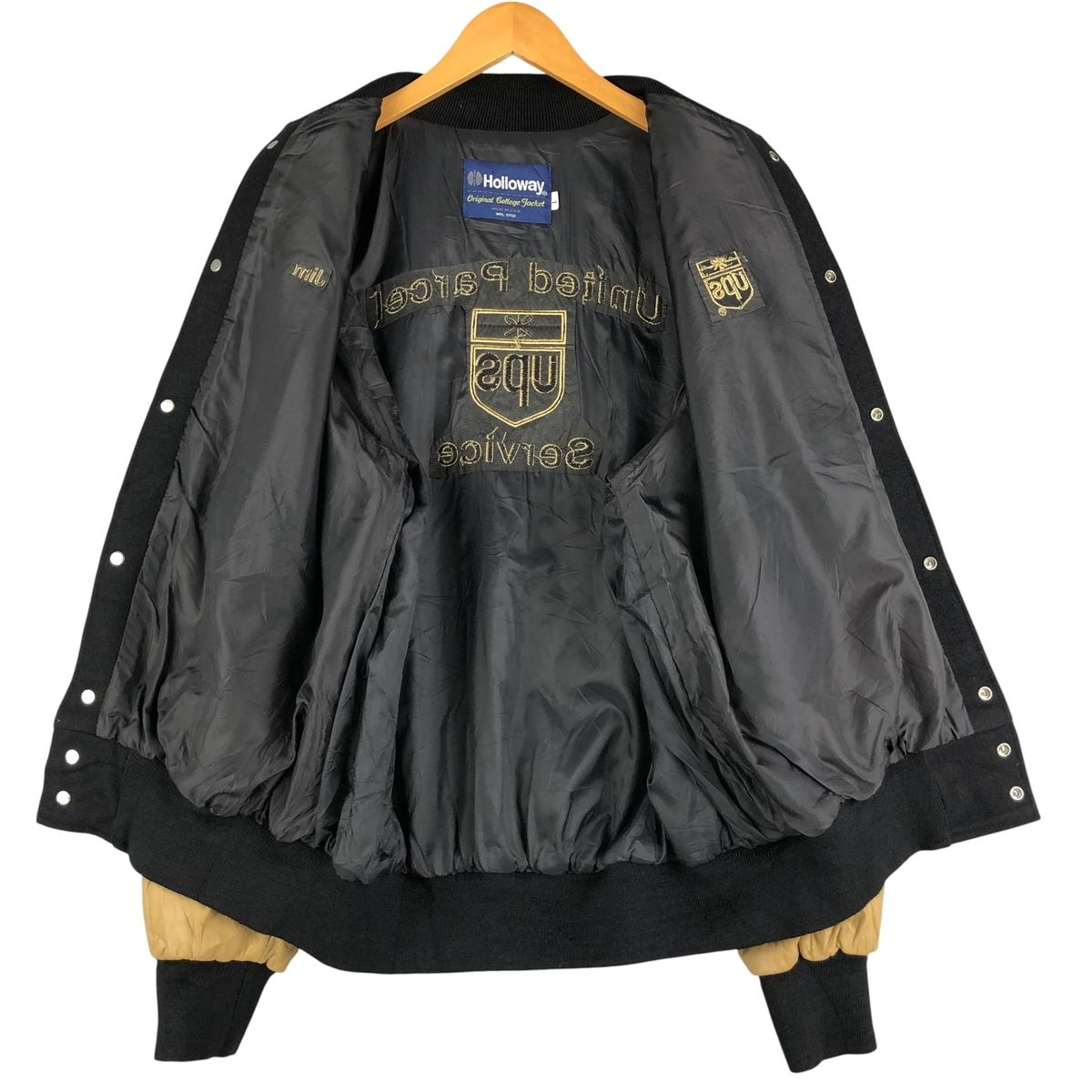 古着 80年代 ホロウェイ Holloway バックロゴ 袖革ウールボタン