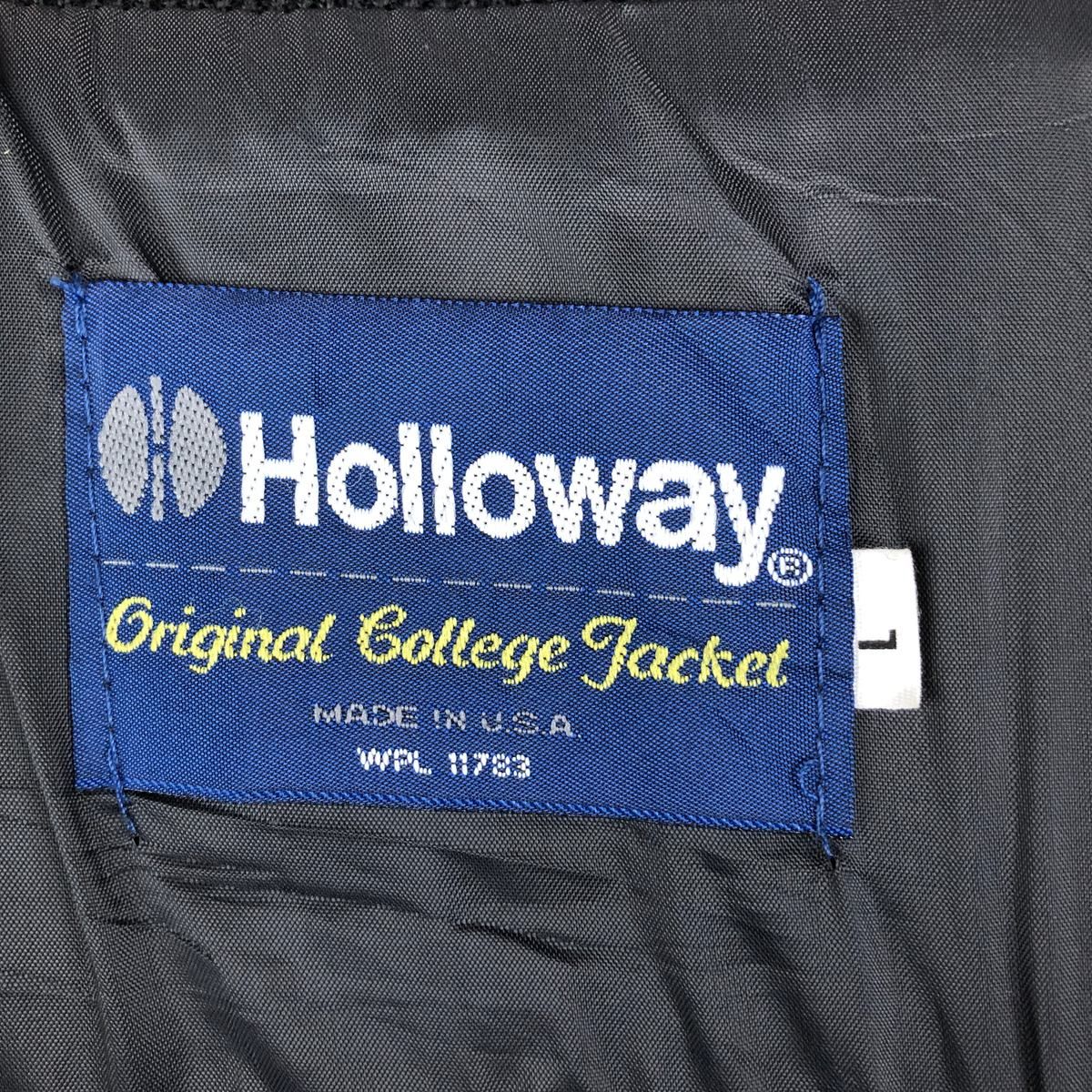 古着 80年代 ホロウェイ Holloway バックロゴ 袖革ウールボタン