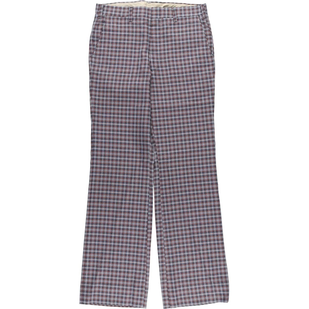 古着 チェック柄 スラックスパンツ メンズw 32相当 ヴィンテージ eaa 603322