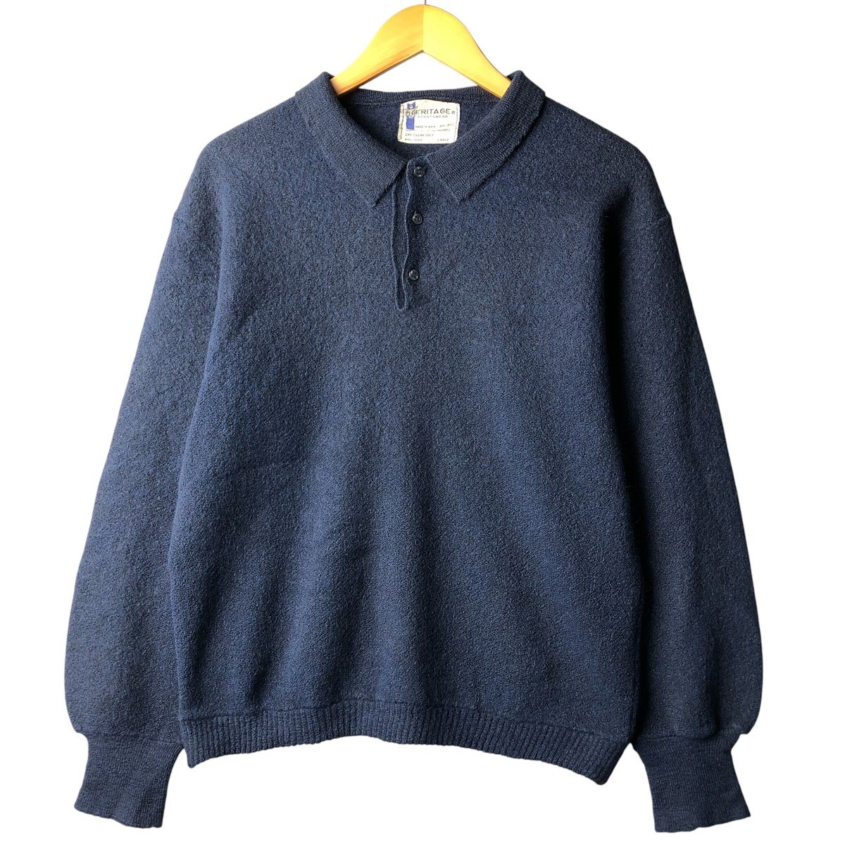 古着 70~80年代 アルパカ ポロニットセーター メンズL相当 ヴィンテージ|evb 032501