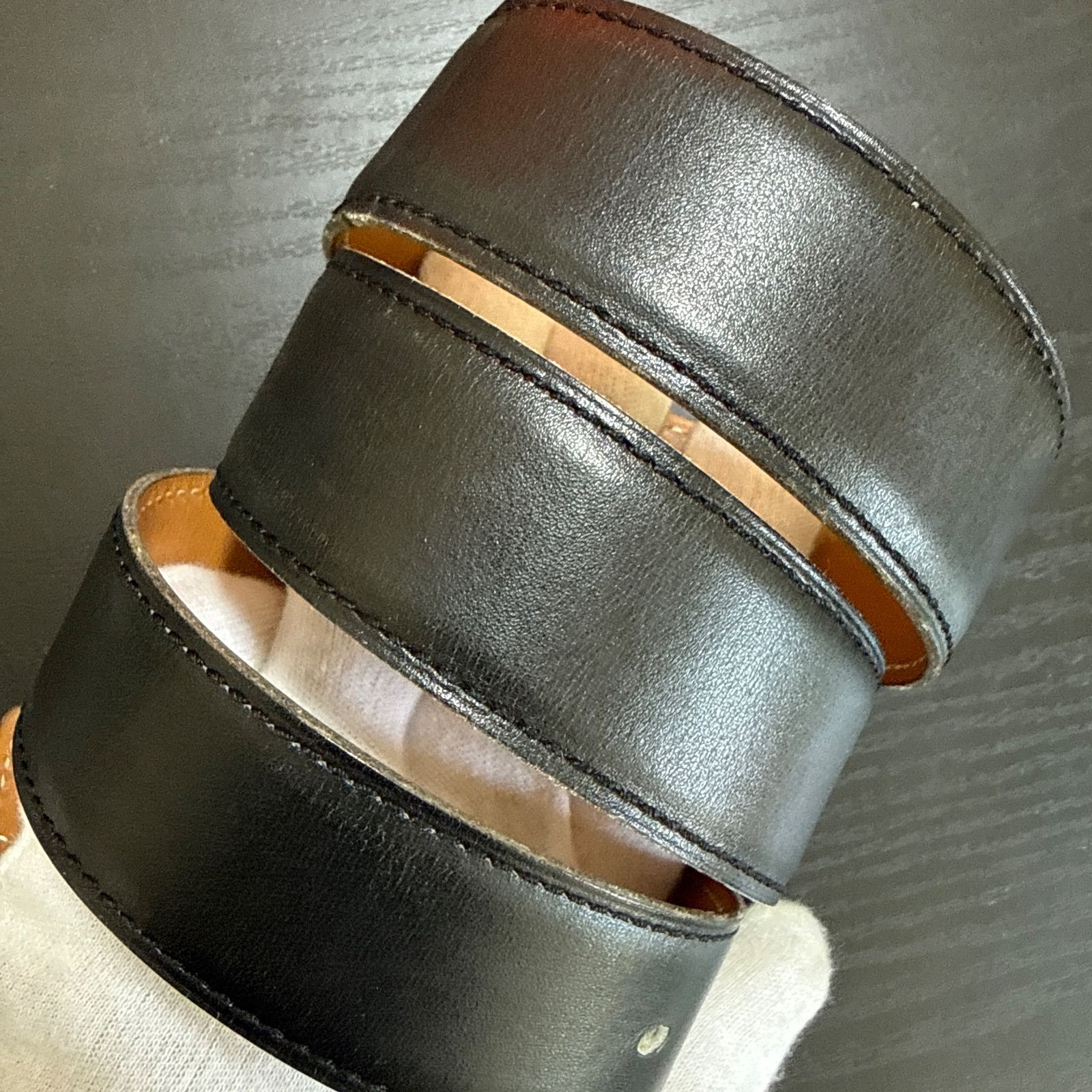 【美品】エルメス ベルト コンスタンス リバーシブル 黒 シルバー 65 HERMES エルメス コンスタンスリバーシブルベルト65 シルバーカラー