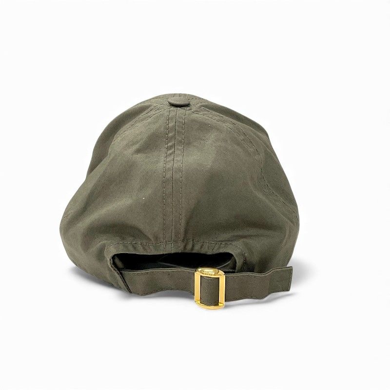 セリーヌ CELINE キャップ 帽子 コットン カーキ ホワイト ゴールド