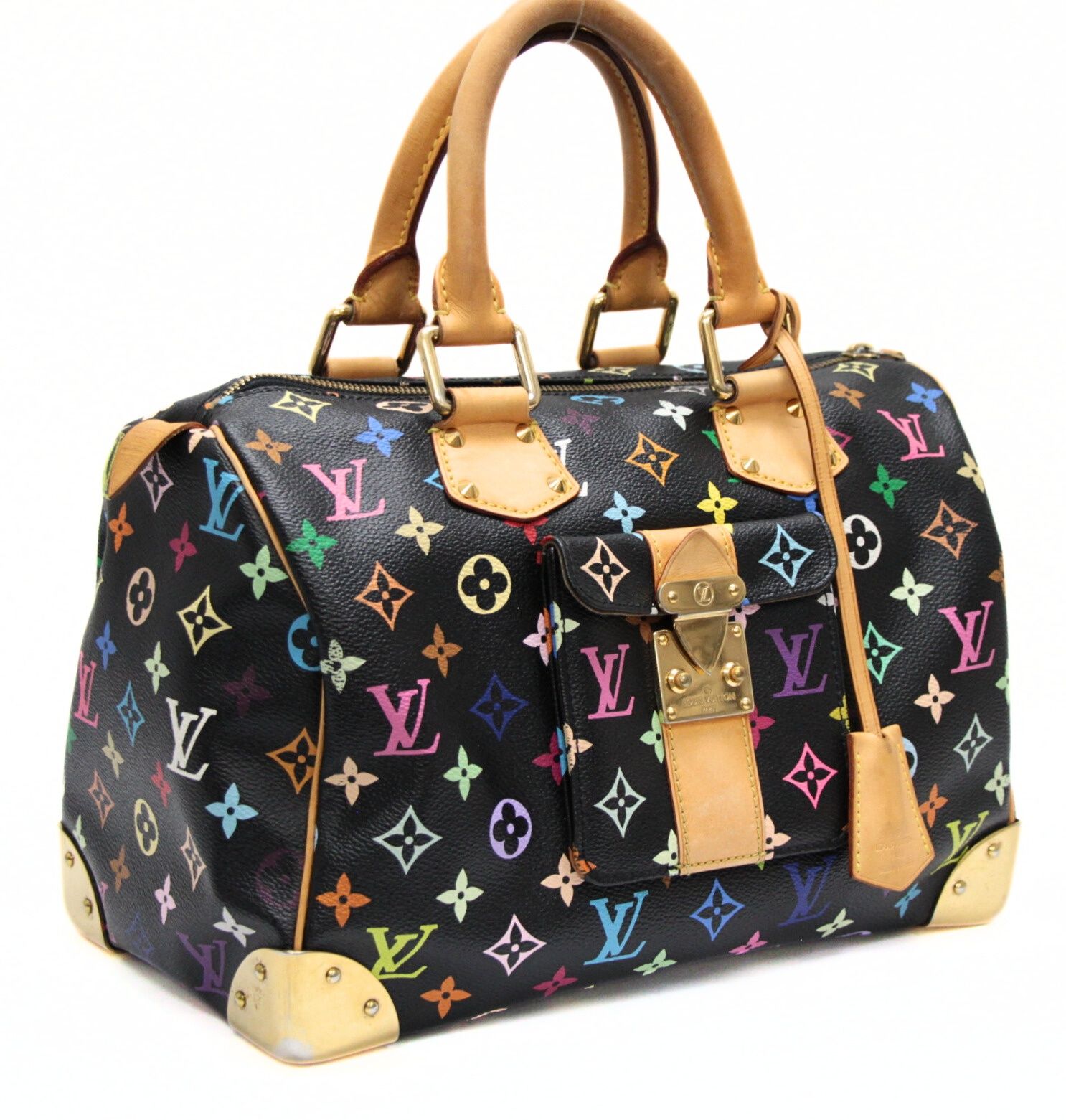 ルイヴィトン Louis Vuitton スピーディ30 ボストンバッグ マルチ 黒 M 92642 73036