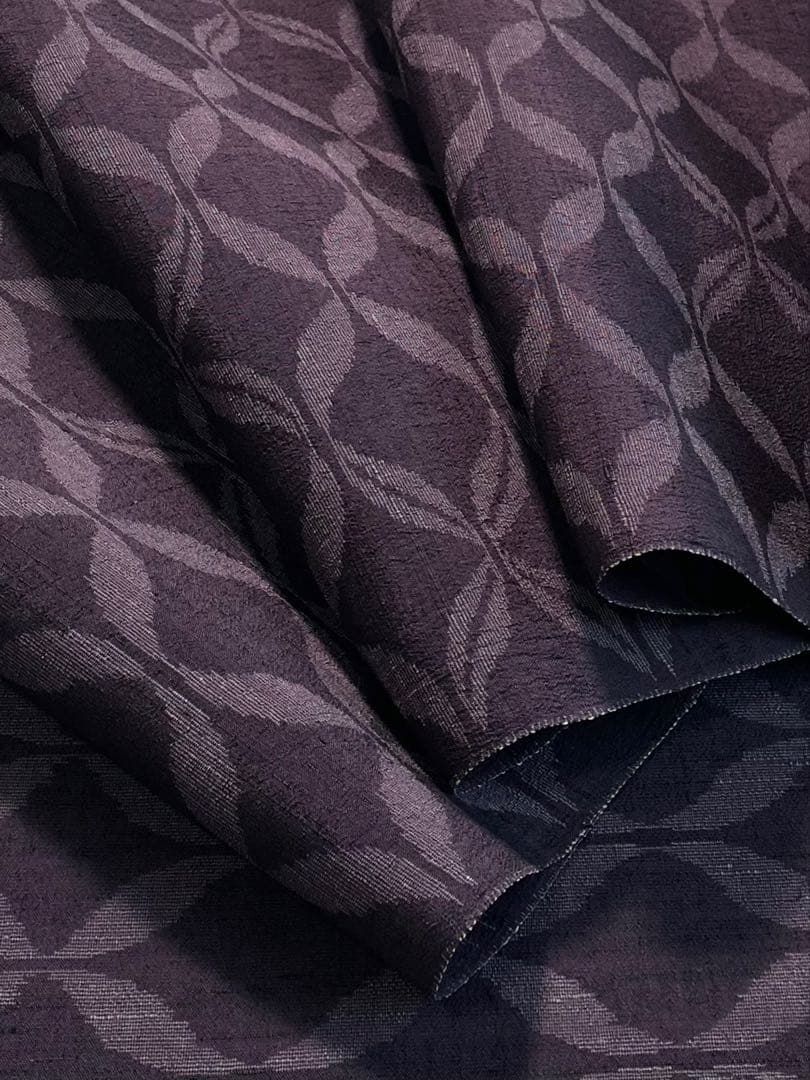 結城ちぢみ おく玉 奥順謹製 反物 手織 七宝繋ぎ 正絹 SA 050