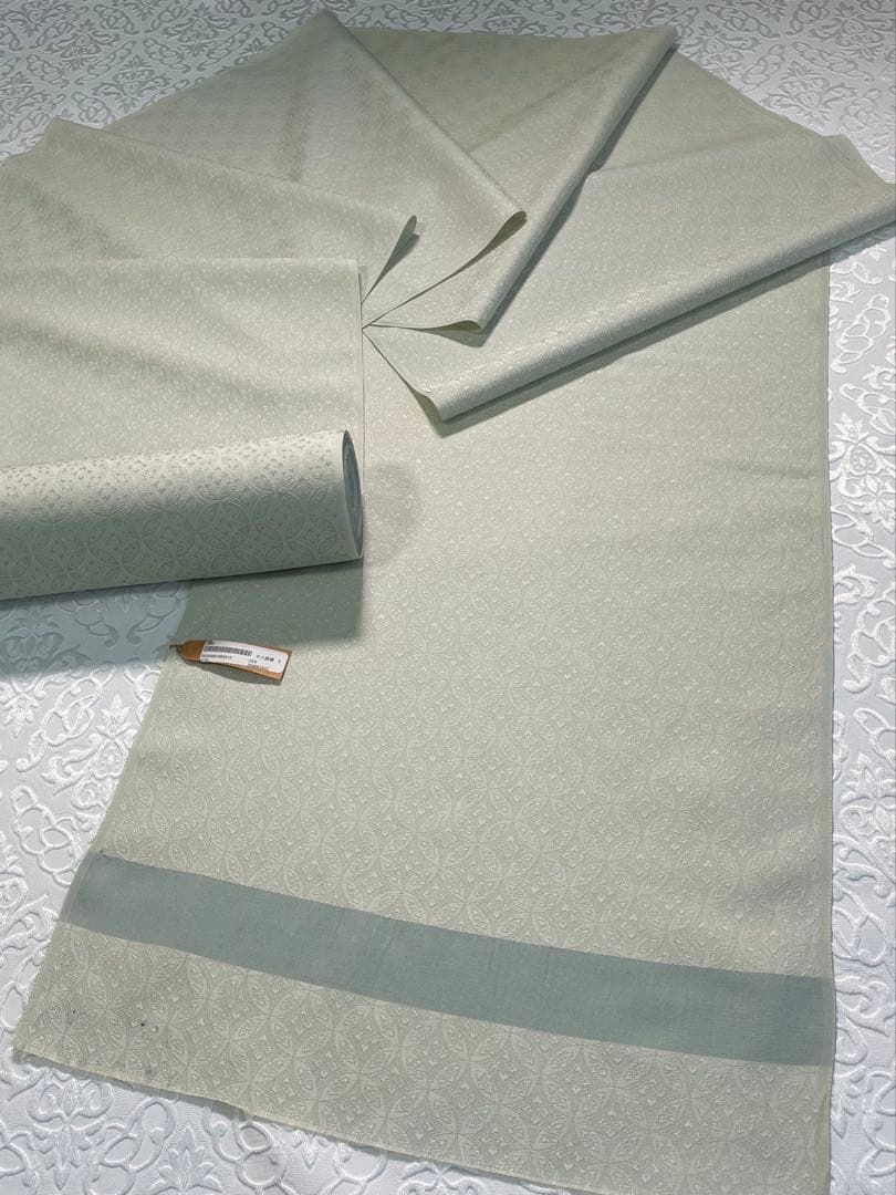 千八唐織 紋御召 反物 七宝繋ぎ 正絹 SA 036