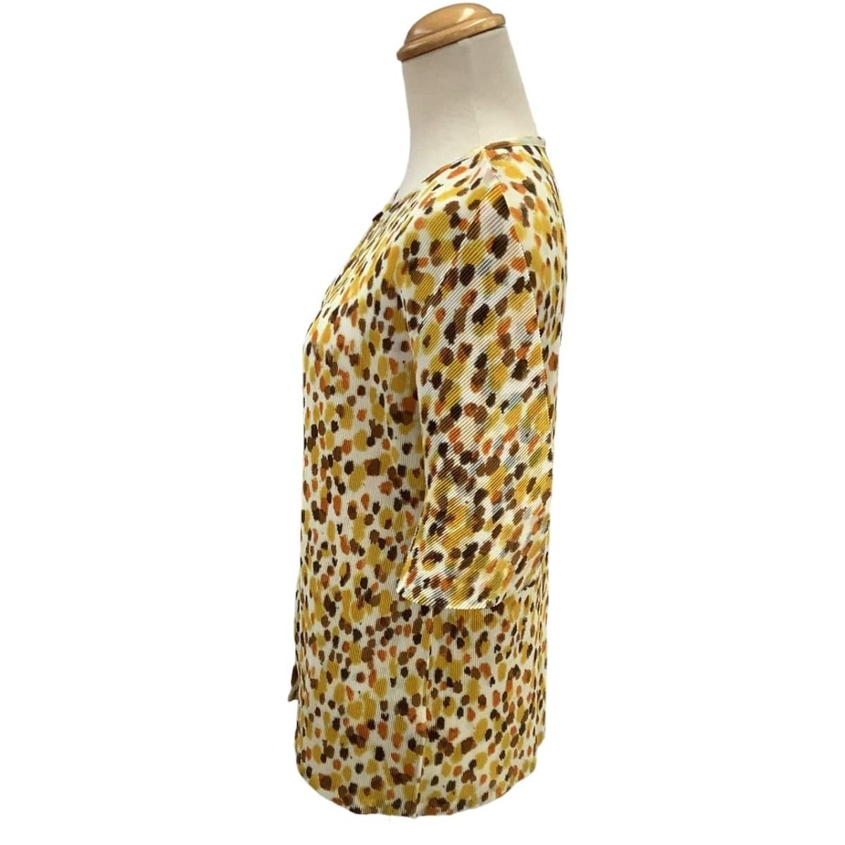 PLEATS PLEASE! イエローカーディガン　サイズ2　イッセイミヤケ ♪♪ISSEY MIYAKE イッセイミヤケ PLEATS PLEASE カーディガン ドット