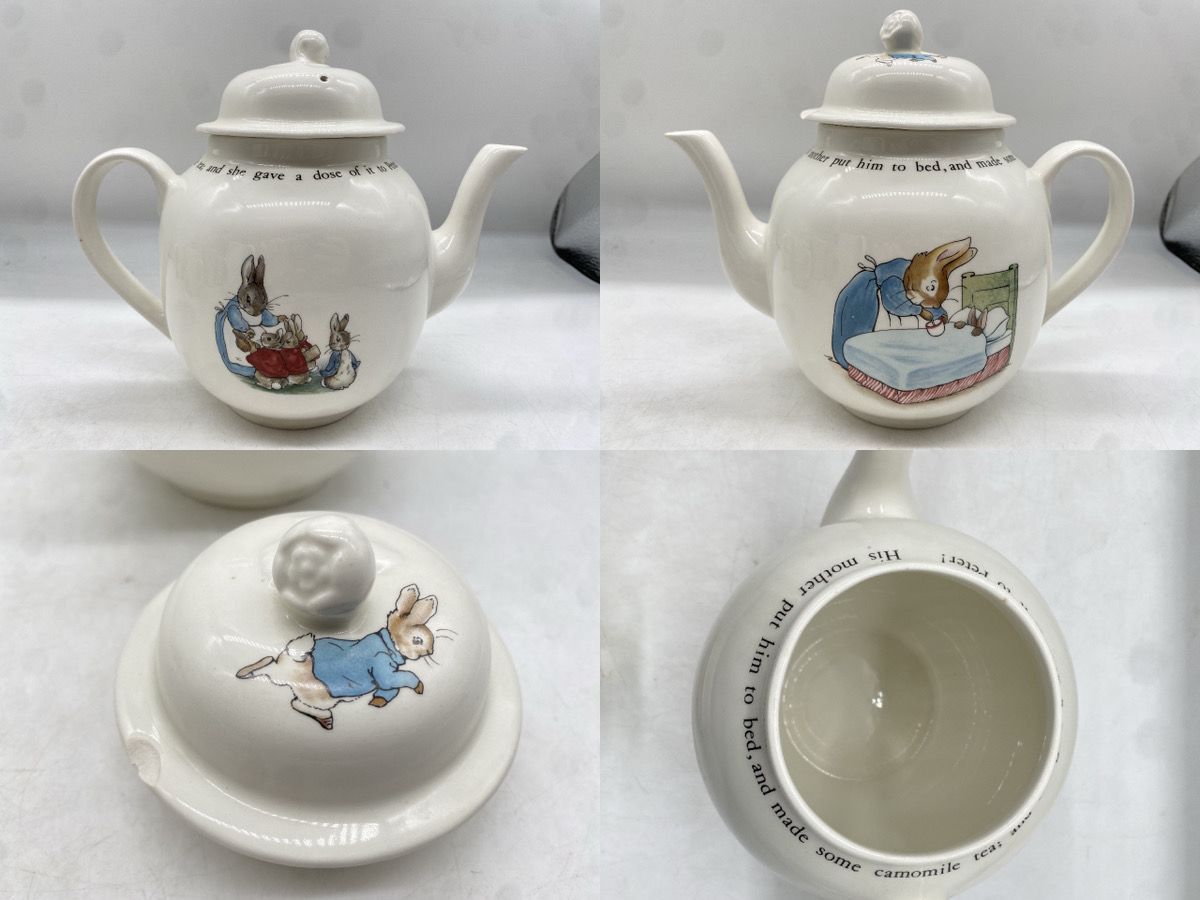 12465 095 ウェッジウッド ピーターラビット ティーセット 8点まとめ マグカップ ティーポット