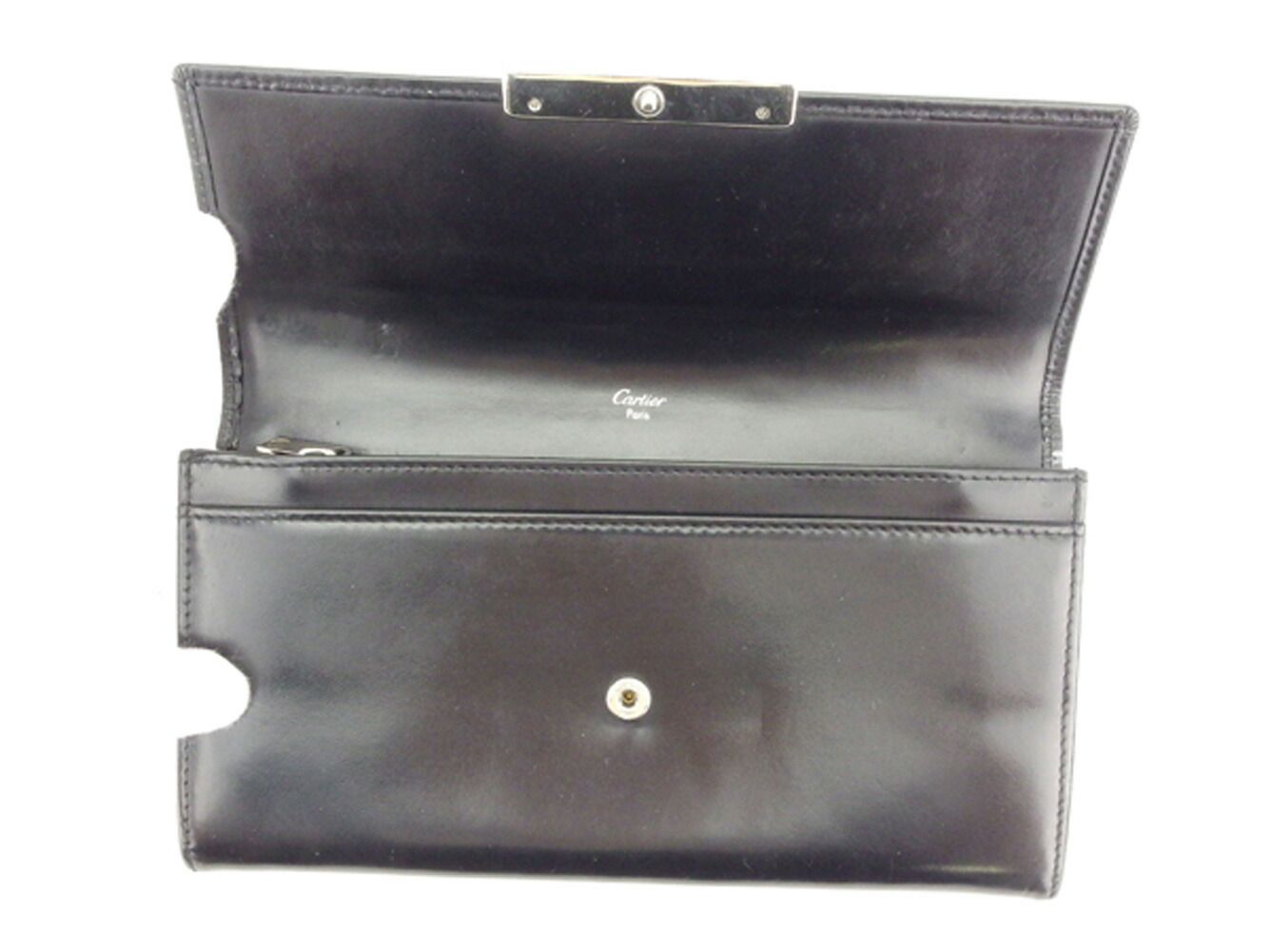 カルティエ CARTIER 長財布 ラブコレクション ブラック シルバー