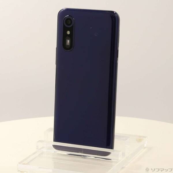 中古品〕 らくらくスマートフォン Lite 64GB ディープブルー MR01 UQ