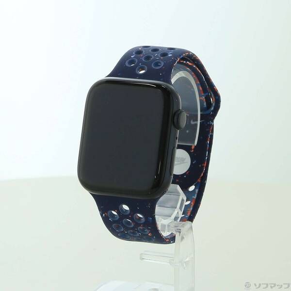 〔 〕 Apple Watch SE 第3世代 GPS 44 mm ミッドナイトアルミニウムケース ブルーリボンNikeスポーツバンド 258